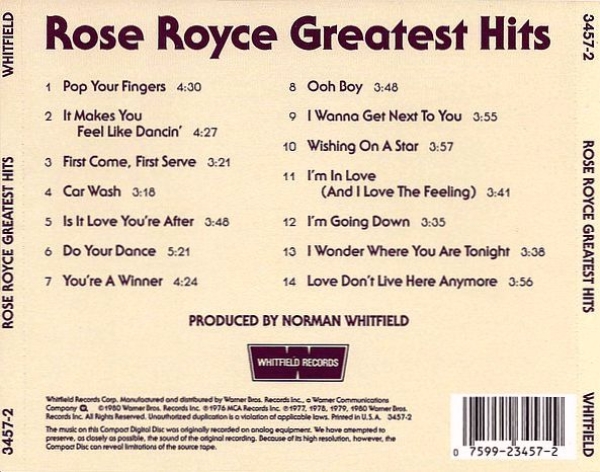 Rose Royce - Greatest Hits CD 1980 1996