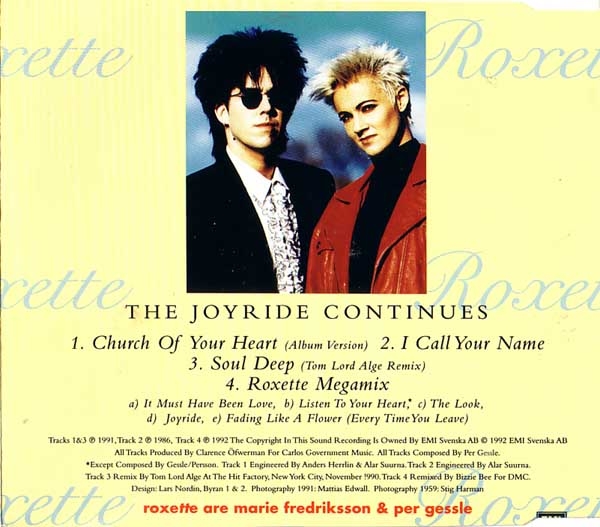 Roxette - Church Of Your Heart + Megamix (CD 2) CD Single 1992