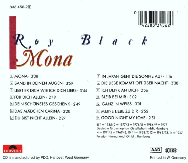 Roy Black - Mona CD 1986