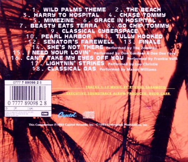 Ryuichi Sakamoto - Wild Palms: Original ABC Event Series Soundtrack CD 1993