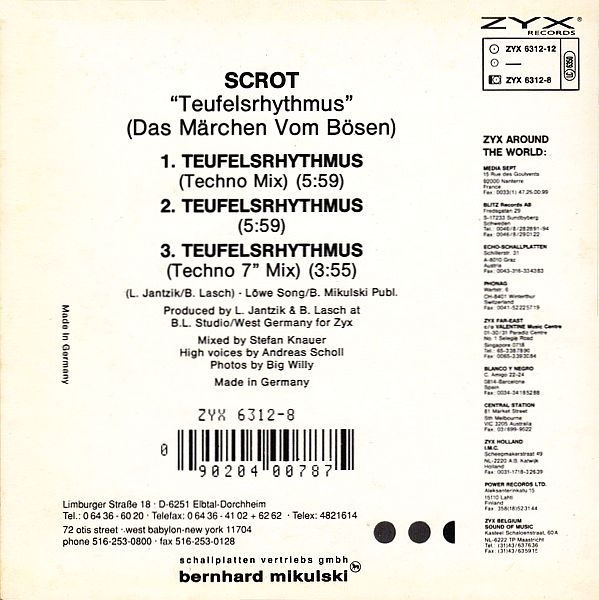 Scrot - Teufelsrhythmus (Das Märchen Vom Bösen) 3 INCH CD Single 1990
