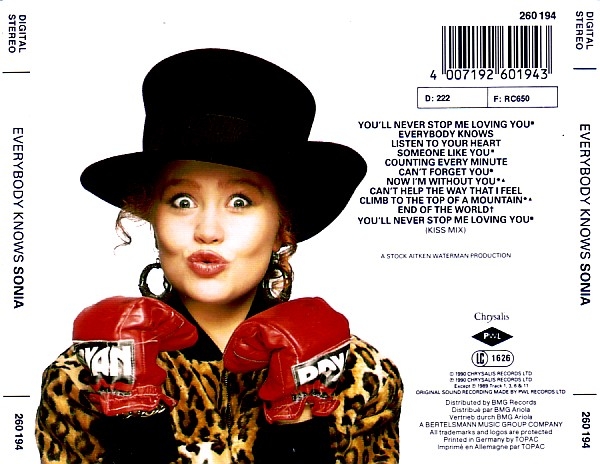 Sonia (PWL) - Everybody Knows CD 1990