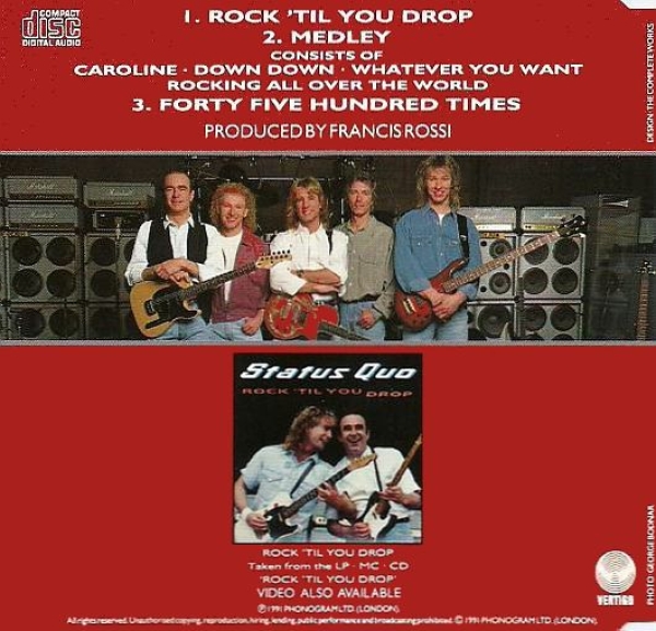 Status Quo - Rock 'til You Drop CD Single 1991