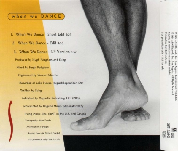 Sting - When We Dance PROMO CD Single 1994