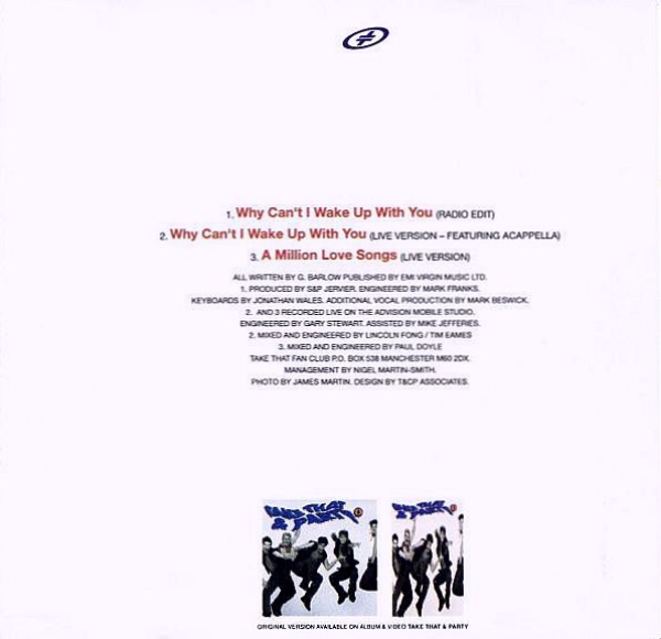 Take That - Why Can't I Wake Up With You? CD Single 1993
