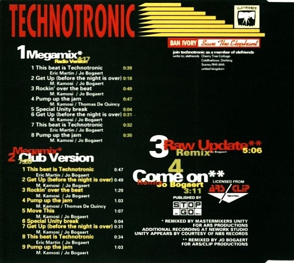 Technotronic - Megamix CD Single 1990