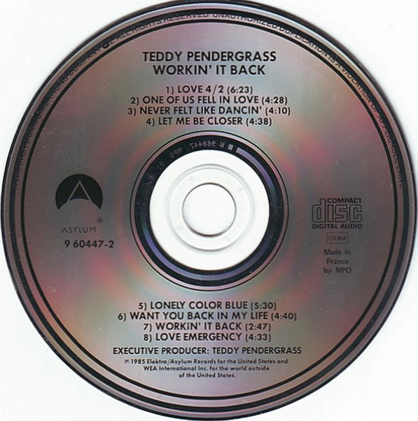 Teddy Pendergrass - Workin' It Back CD 1985