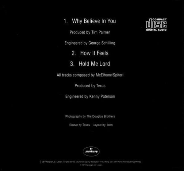 Texas - Why Believe In You CD Single 1991