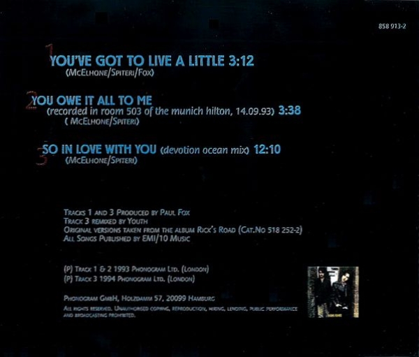 Texas - You've Got To Live A Little CD Single 1994