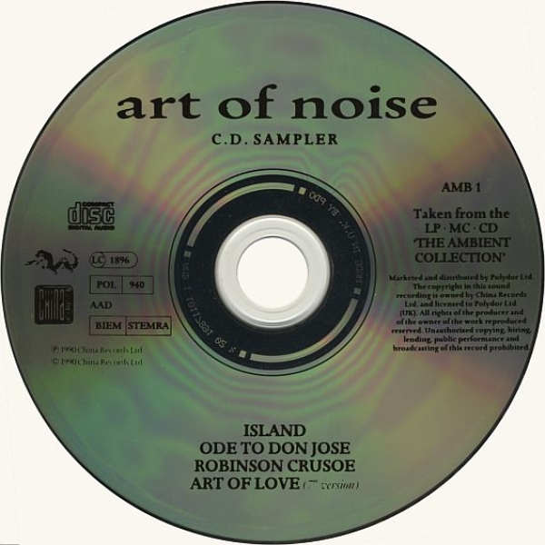 Art Of Noise - The Ambient Collection: Album Sampler PROMO CD Single 1990