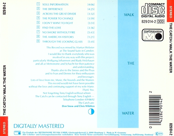 Catch - Walk The Water CD 1986