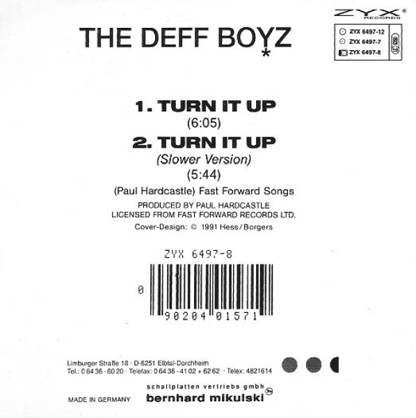 Deff Boyz - Turn It Up CD Single 1991