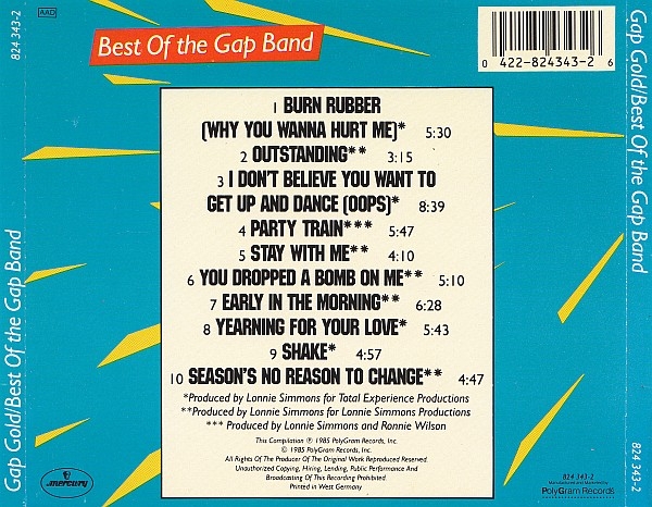 Gap Band - Gap Gold: Best Of The Gap Band CD 1985 1987