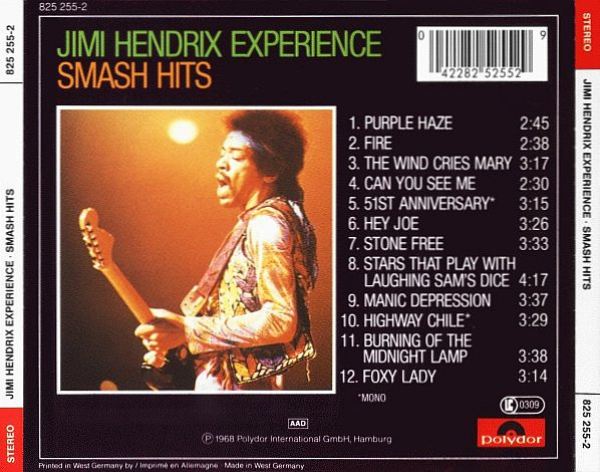 Jimi Hendrix Experience - Smash Hits CD 1968 1987