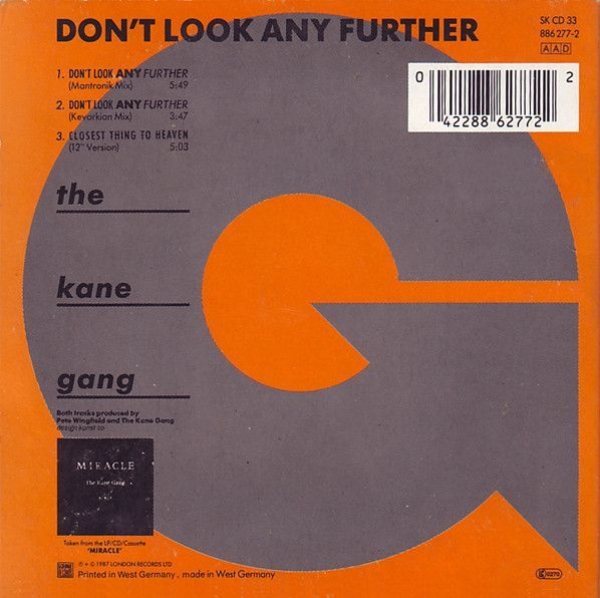 Kane Gang - Don't Look Any Further PICTURE CD Single 1987