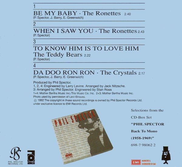 Ronettes - Be My Baby CD Single 1992