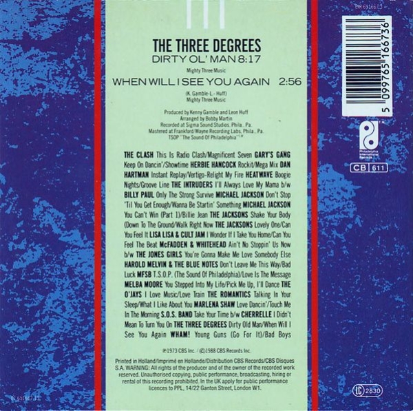 Three Degrees - Dirty Ol' Man + When Will I See You Again 3 INCH CD Single 1988