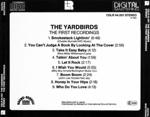 Yardbirds - London 1963: The First Recordings BLUE FACE CD 1981 1985