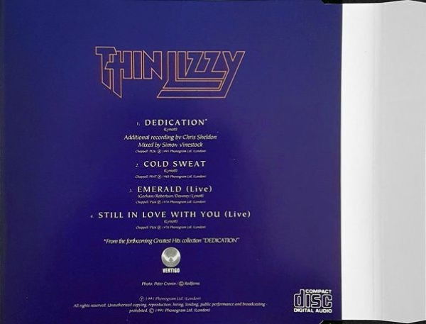 Thin Lizzy - Dedication CD Single 1991