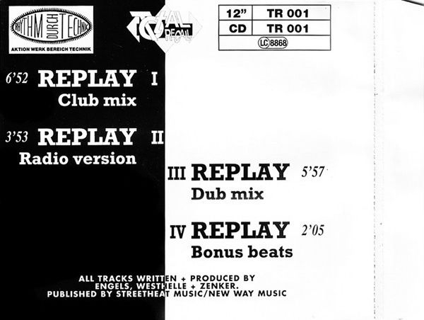 Tom Tom - Replay CD Single 1990
