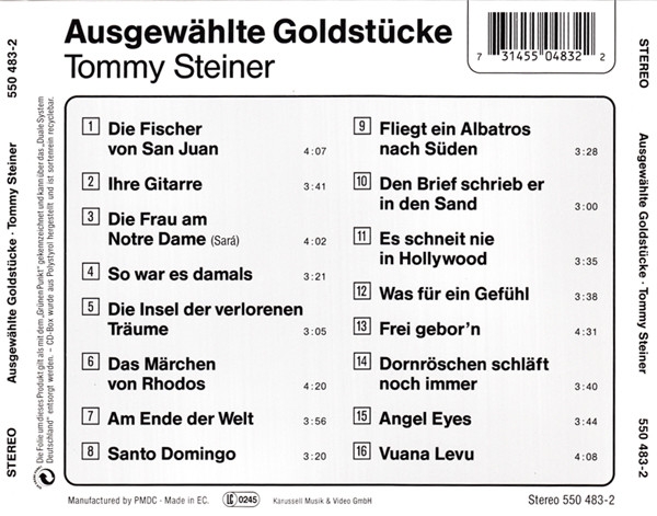 Tommy Steiner - Ausgewählte Goldstücke CD 1994 1999