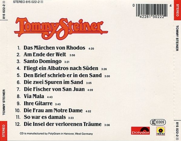 Tommy Steiner - Tommy Steiner (Same) CD 1983