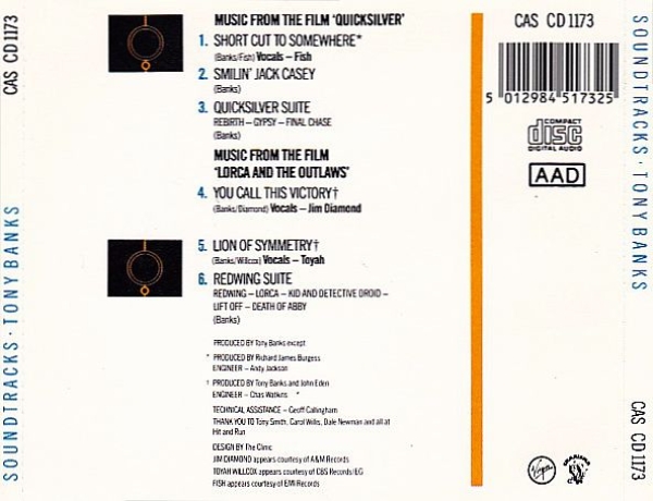 Tony Banks - Soundtracks CD 1986