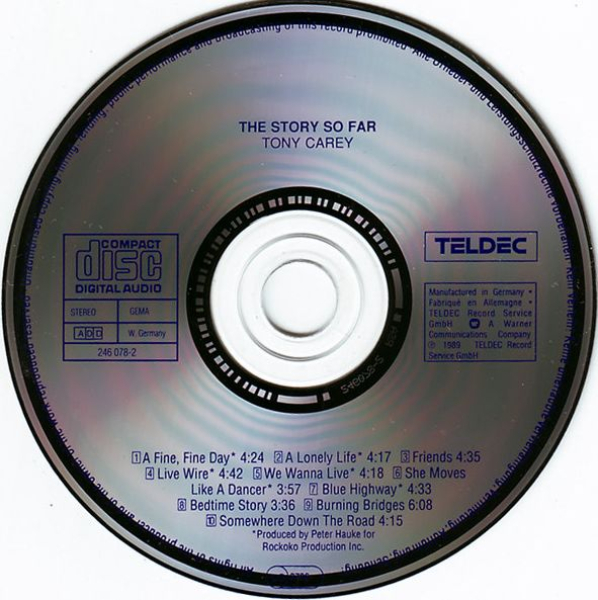 Tony Carey - The Story So Far CD 1989 1992