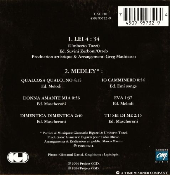 Umberto Tozzi - Lei CD Single 1994