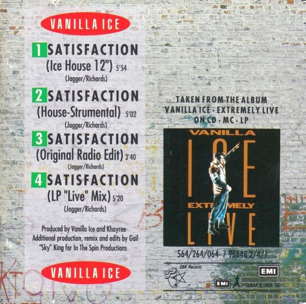 Vanilla Ice - Satisfaction CD Single 1991