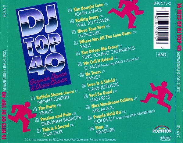 Various Artists - 16 Hits Of DJ Top 40 CD 1989