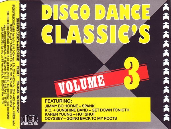 Various Artists - Disco Dance Classic's Volume 3 CD Single 1988