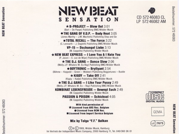 Various Artists - New Beat Sensation (Megamix) CD 1989