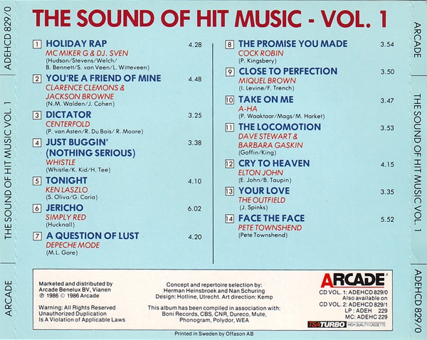 Various Artists - The Sound Of Hit Music Volume 1 CD 1986