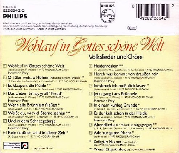 Various Artists - Wohlauf In Gottes Schöne Welt CD 1984