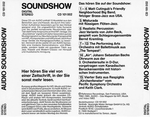 Various Artists - Audio Soundshow CD 1985