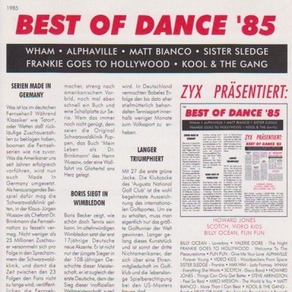 Various Artists - Best Of Dance '85 CD 1995