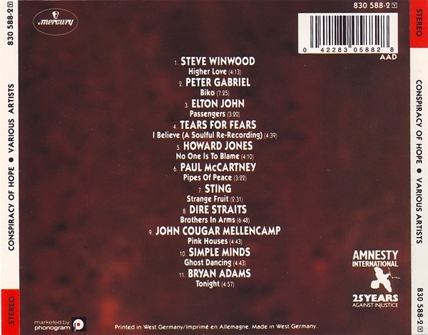 Various Artists - Conspiracy Of Hope CD 1986