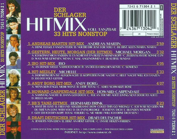 Various Artists - Der Schlager Hitmix: 33 Hits Nonstop CD 1998