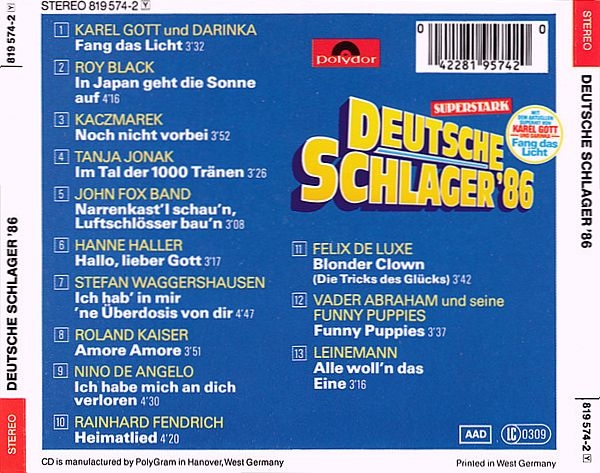 Various Artists - Deutsche Schlager '86 CD 1986