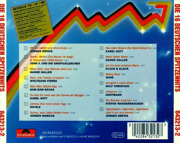 Various Artists - Die 16 Deutschen Spitzenhits CD 1990