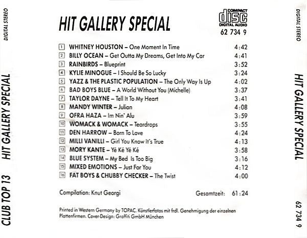 Various Artists - Club Top 13: Hit Gallery Special CD 1988
