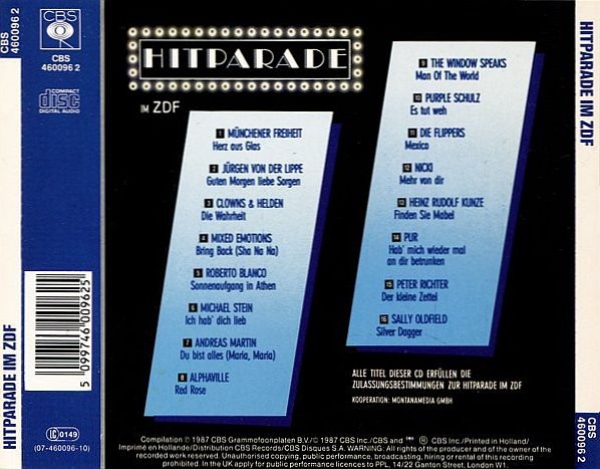 Various Artists - Hitparade Im ZDF Folge 1 CD 1987