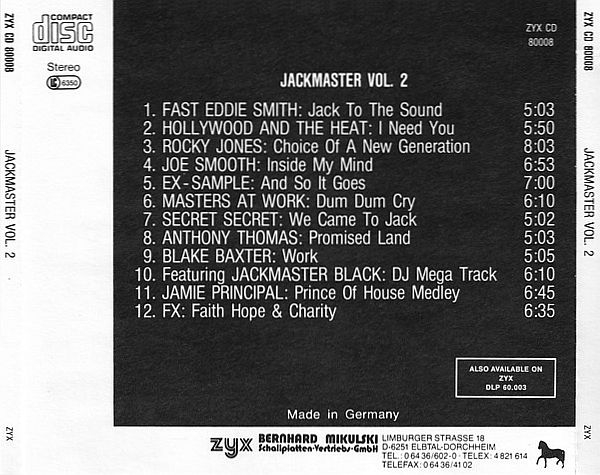 Various Artists - Jackmaster Vol. 2 CD 1988