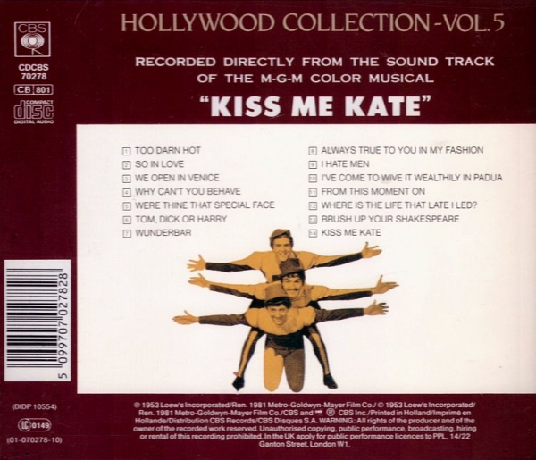 OST - Kiss Me Kate: The Original Soundtrack Recording CD 1953 1987
