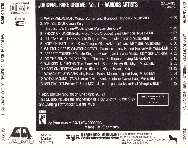 Various Artists - Original Rare Groove Vol. 1 CD 1988