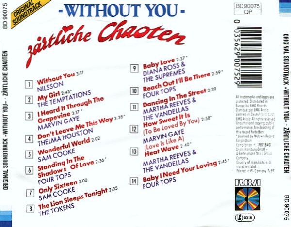 OST - ''Without You''. Zärtliche Chaoten: Original Soundtrack CD 1987
