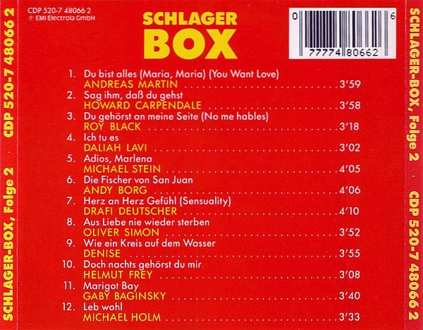 Various Artists - Schlager-Box Folge 2 CD 1987 1992