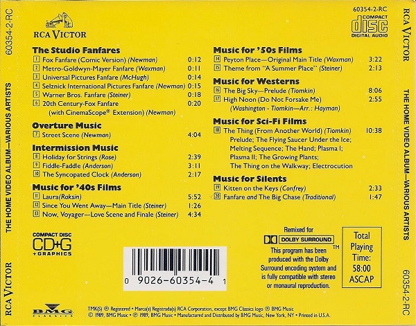 Various Artists - The Home Video Album CD 1989