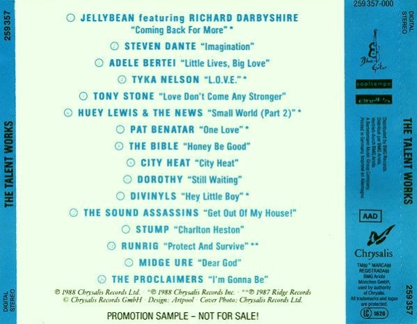 Various Artists - The Talent Works PROMO CD 1988